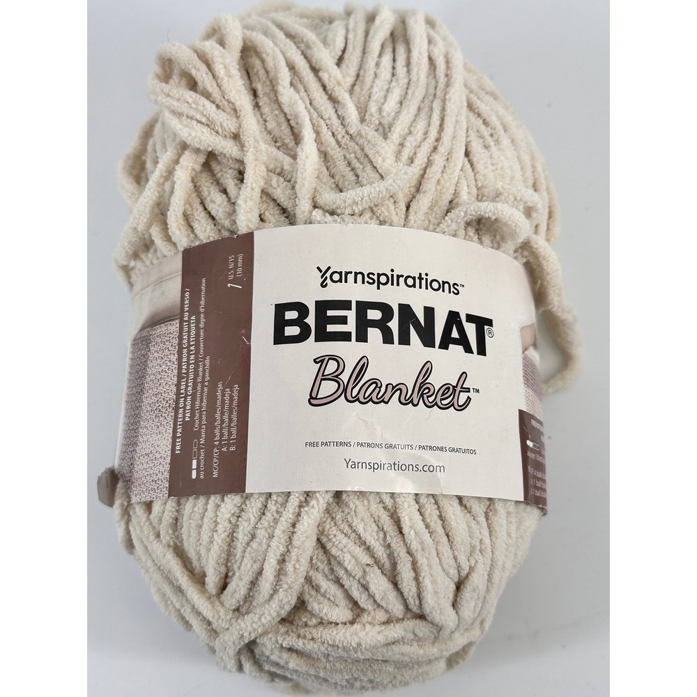 Bernat Blanket Yarn Birch 161110 Super Bulky Polyester Chenille 10.5oz 300g